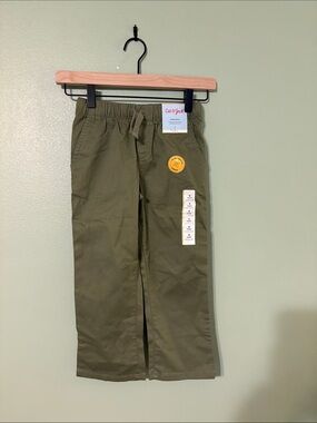 Cat & Jack Olive Green Pull-On Straight Pants